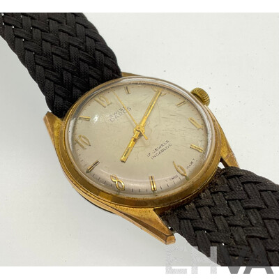 Men's Vintage Swiss Daros Seventeen Jewels Gold Tone Wrist Watch, Swiss Made