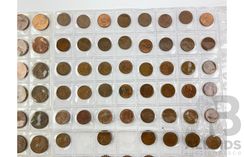 Collection of Australian One and Two Cent Coins, Examples From 1966 to 1989