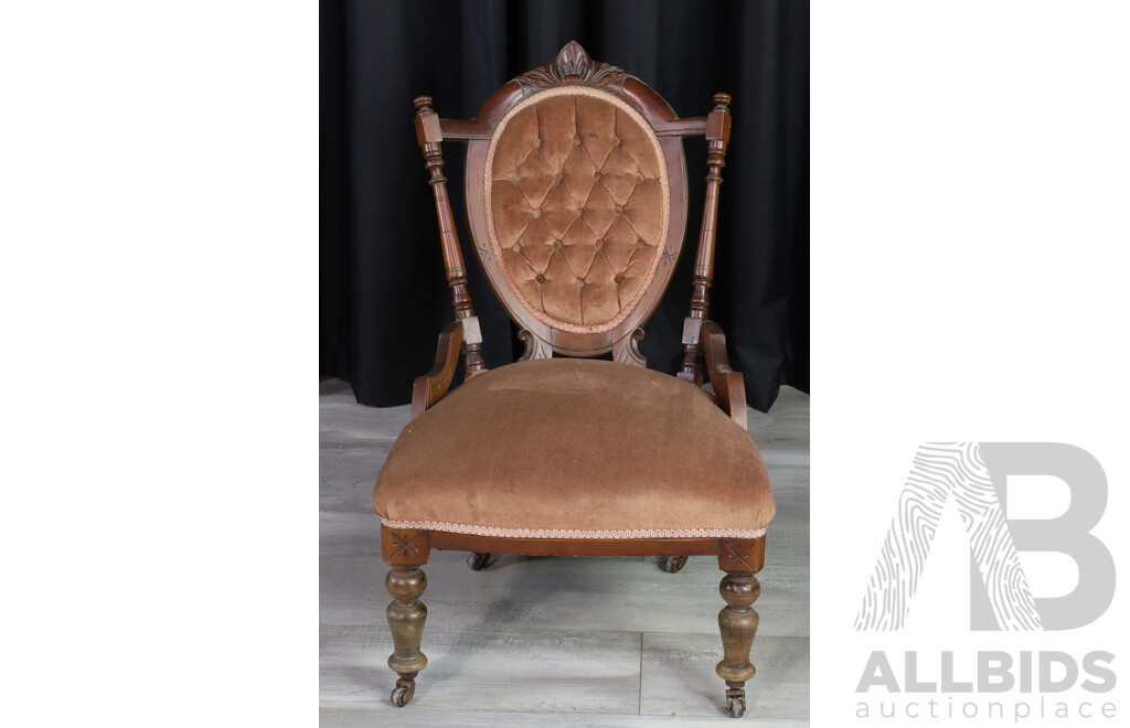 Edwardian Buttoned Back Parlour Chair