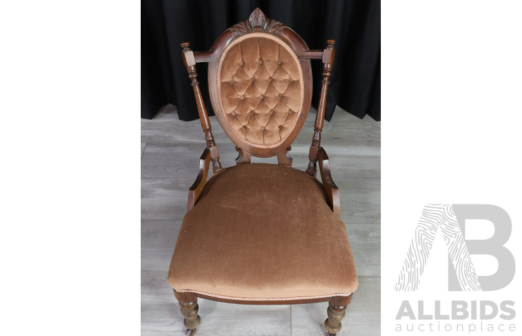 Edwardian Buttoned Back Parlour Chair