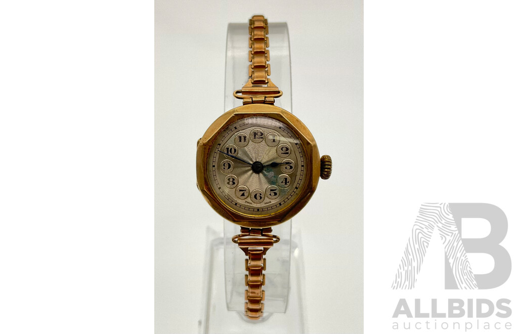 Women's Vintage Dress Watch with 9ct Gold Case, Swiss Made