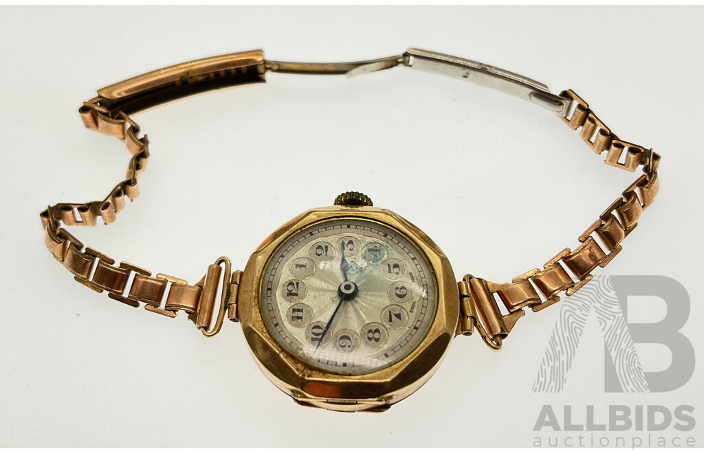 Women's Vintage Dress Watch with 9ct Gold Case, Swiss Made