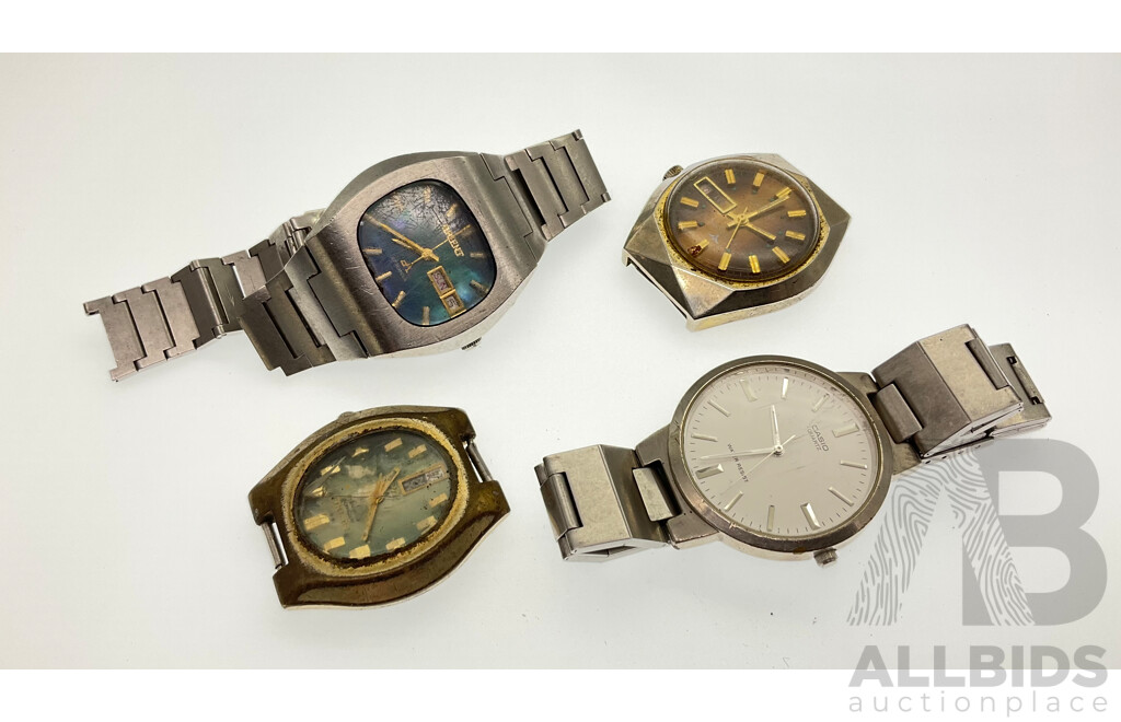 Men's Retro Watches for Restoration or Parts Including Orient, Seiko, Casio and Cetikon