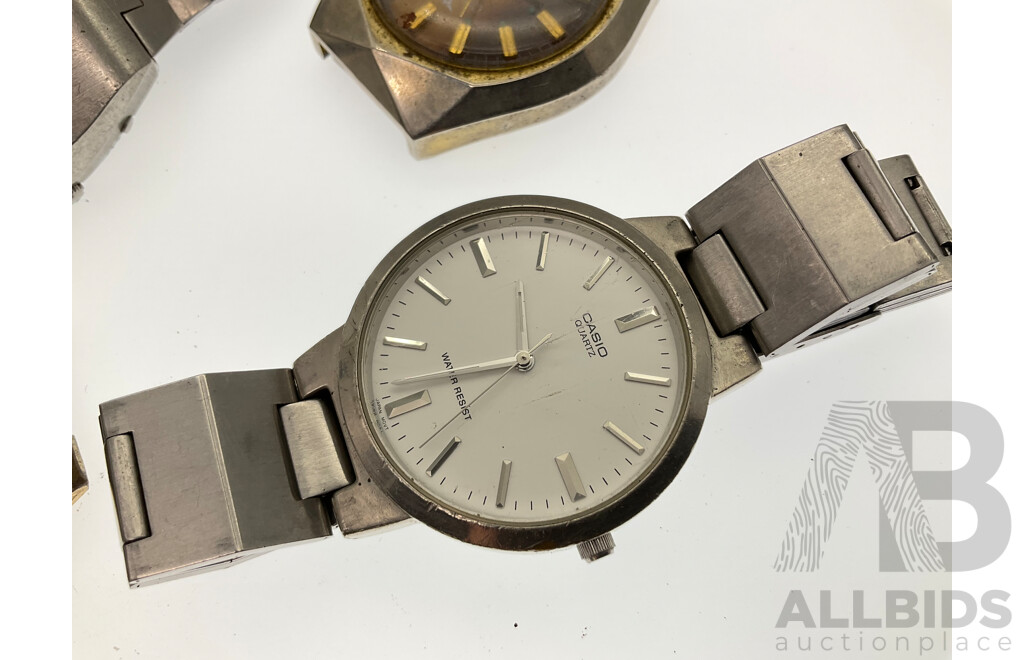 Men's Retro Watches for Restoration or Parts Including Orient, Seiko, Casio and Cetikon