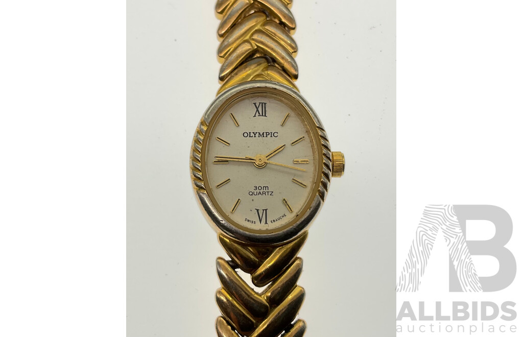 Women's Gold and Silver Tone Watches Including Olympic, Coronet and Lauristo