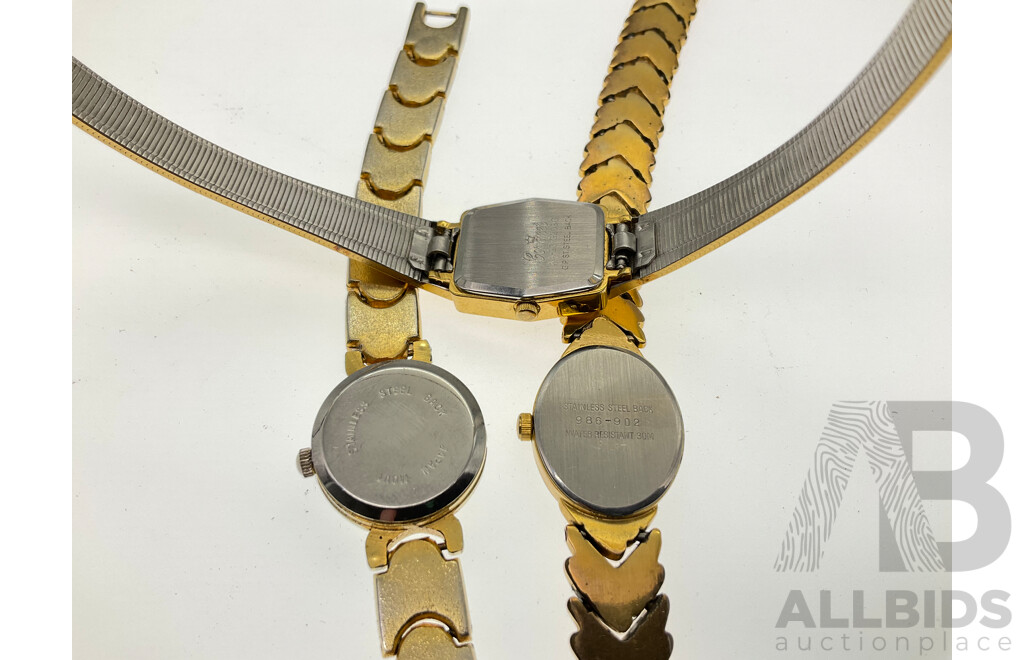 Women's Gold and Silver Tone Watches Including Olympic, Coronet and Lauristo