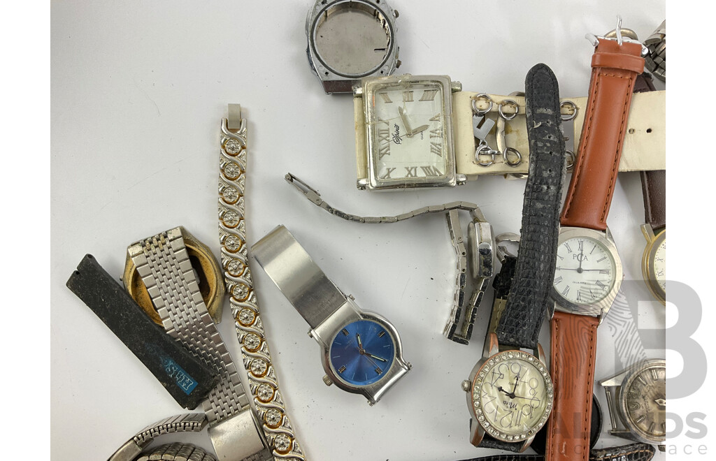 Large Collection of Digital and Analogue Watches and Parts for Restoration or Repair Including Westclox and Pioneer