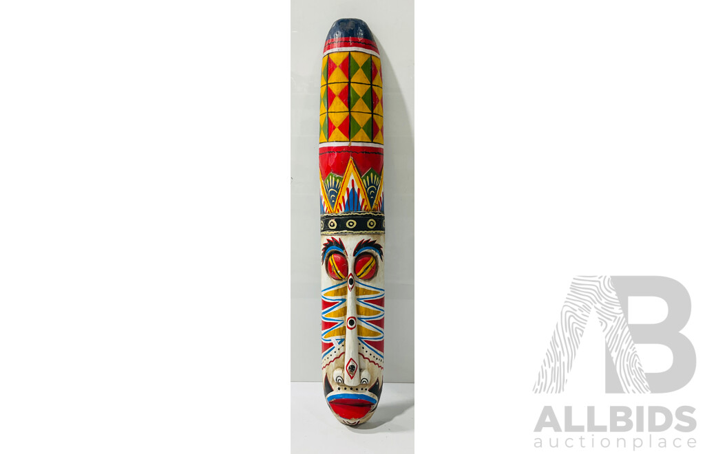 Large Colourful Painted Tribal Wooden Mask