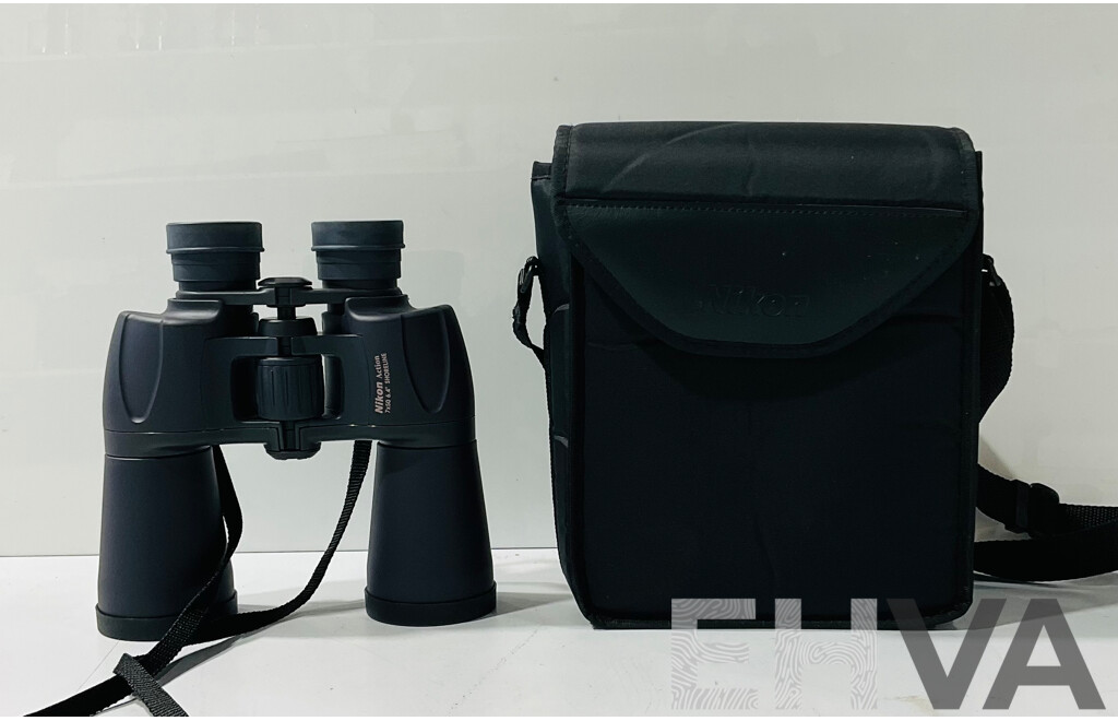 Pair of Nikon Action 7x50 Binoculars with Carrying Case