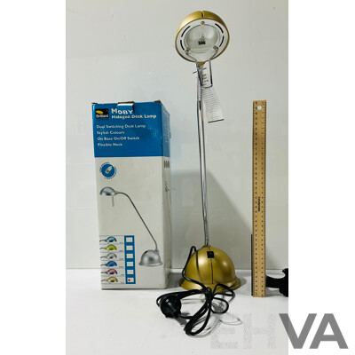 Gold Moby Halogen Desk Lamp in Original Box