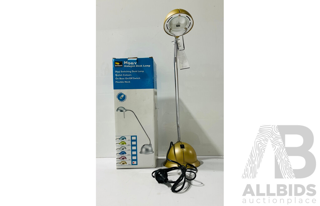 Gold Moby Halogen Desk Lamp in Original Box