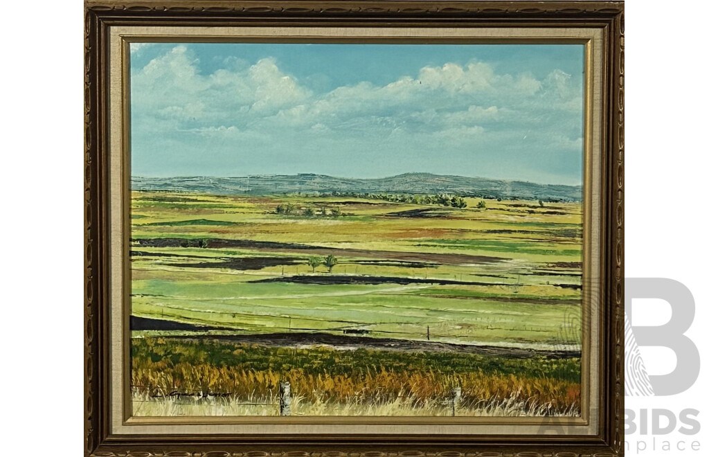 Artist Unknown, Morning Meadow, Vintage Acrylic on Canvas, 61 x 71 cm (frame)