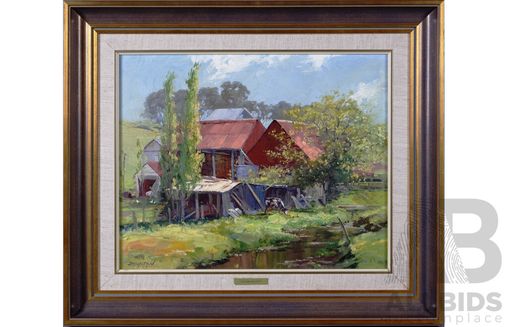 John Downton, (20th Century, Australian, 1939-), The Farmyard Creek (1977), 59 x 69 cm (frame)