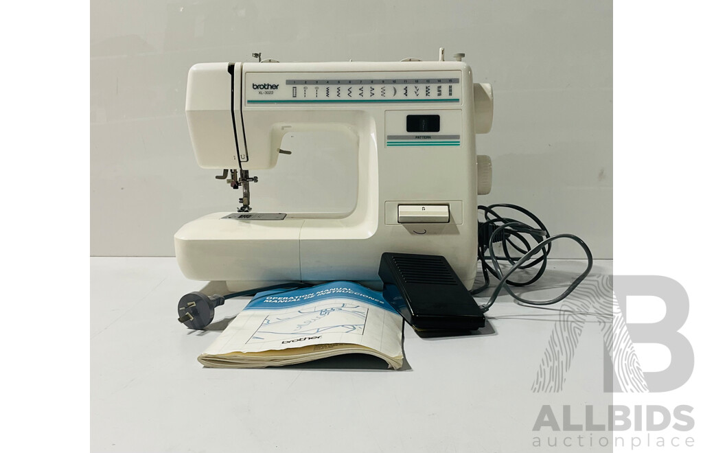 Retro Brothers XL-3022 Sewing Machine with Protective Covering and Original Instruction Manual