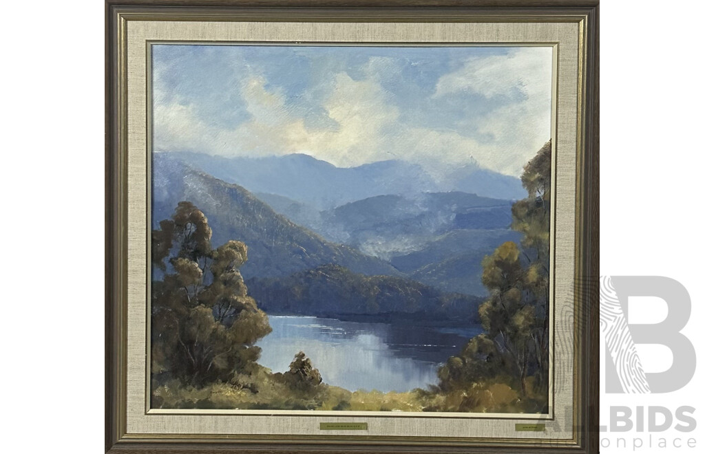 Jean McPane, (20th Century, Australian), Brogo Dam Near Bega, NSW, Oil on Canvas Panel,