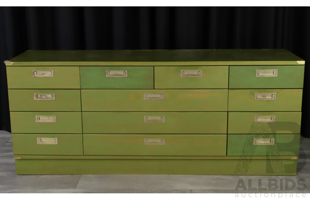 Vintage Painted 13 Drawer Sideboard