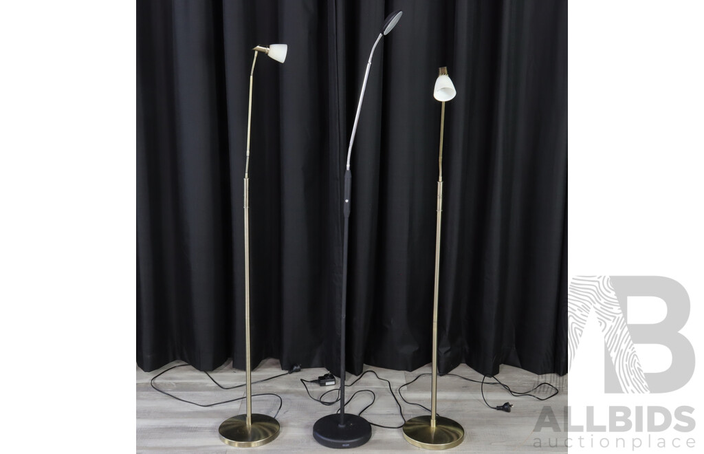 Collection of Three Metal Floor Lamps