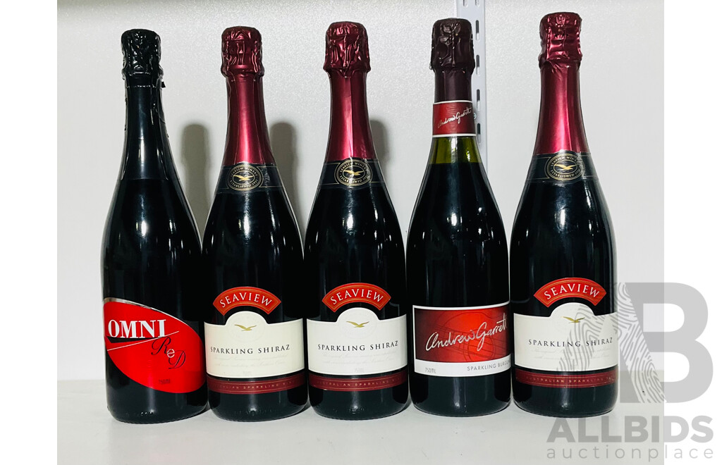 Five Bottles of Various Sparkling Wines