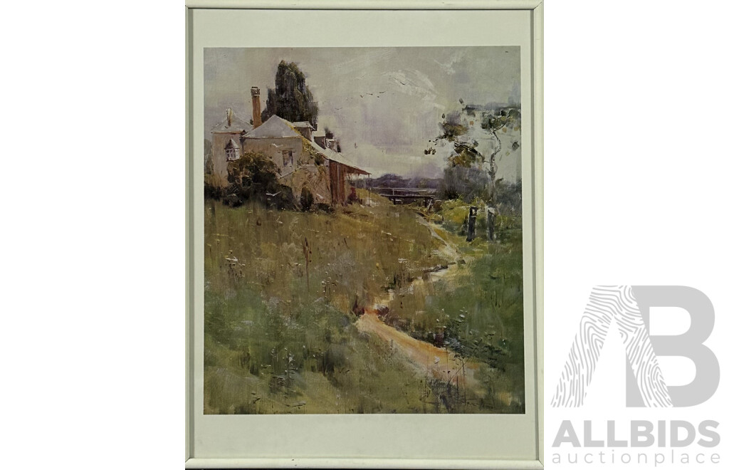 Arthur Streeton (Late 19th and Early 20th Centuries, Australian, 1867-1943), Pair of Landscapes, Canvas Print of Originals, 35 x 46 cm and 46 x 35 cm (frames) (2)