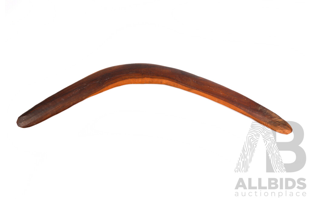 Vintage Australian Indigenous Carved Wooden Boomerang