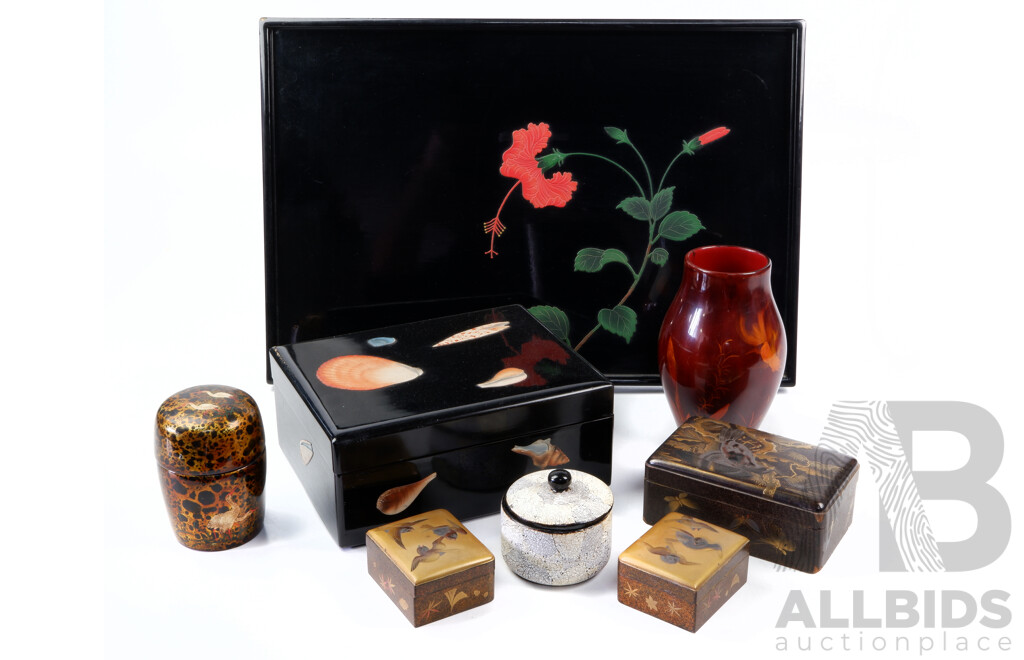 Nice Collection Vintage Japanese and Asian Lacquer Ware