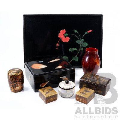 Nice Collection Vintage Japanese and Asian Lacquer Ware