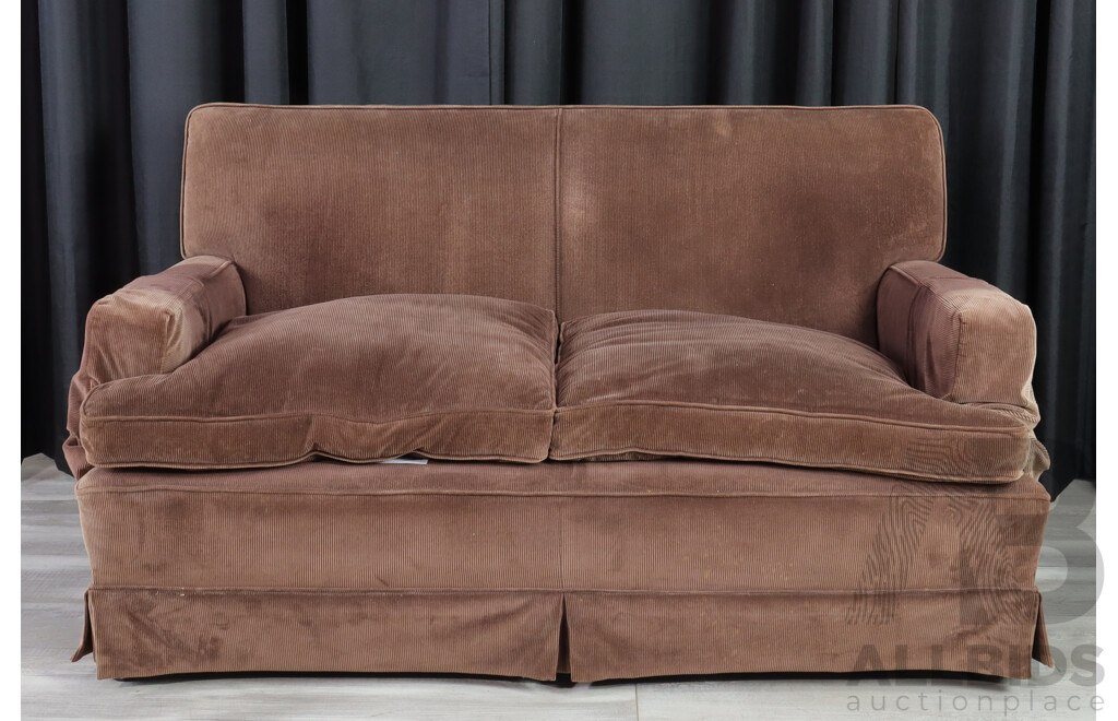 Mission Brown Two Seater Corduroy Lounge