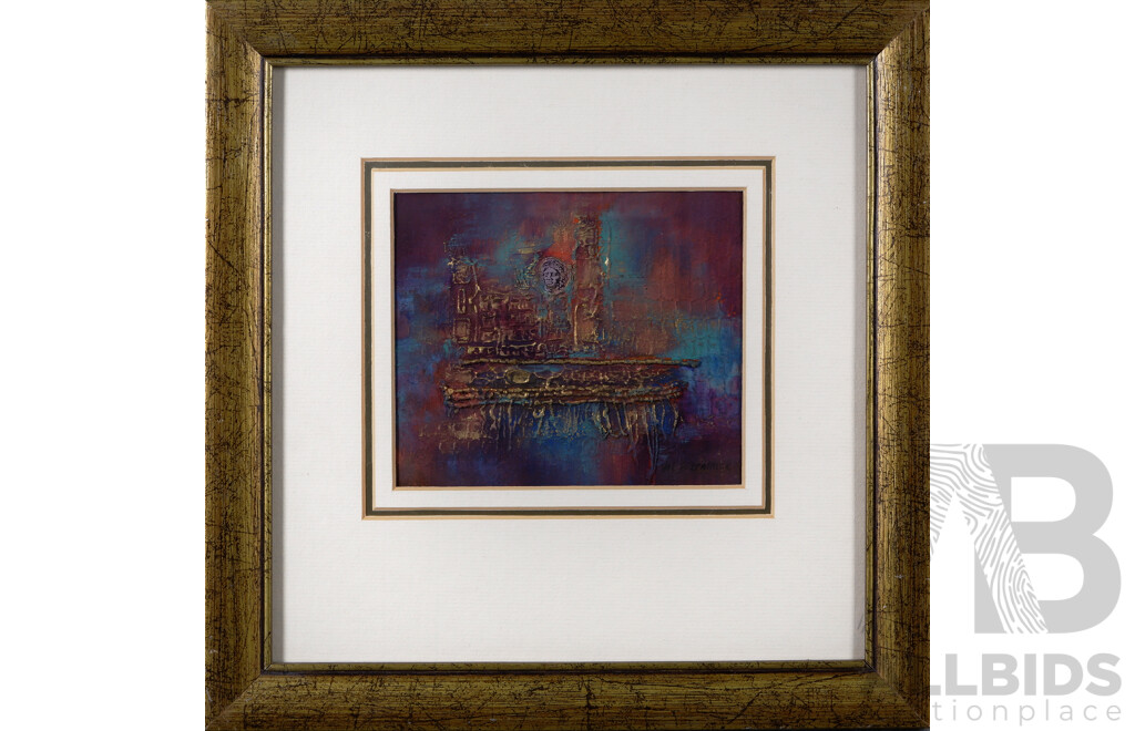 Val Fitzpatrick, (20th Century, Australian, Died 2023), Relic From The Past, Water Colour Mixed Media, 30 x 30 cm (frame)