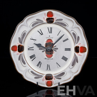 Vintage Junghans Quartz Wall Clock Plate, Hand Painted, Made in Germany