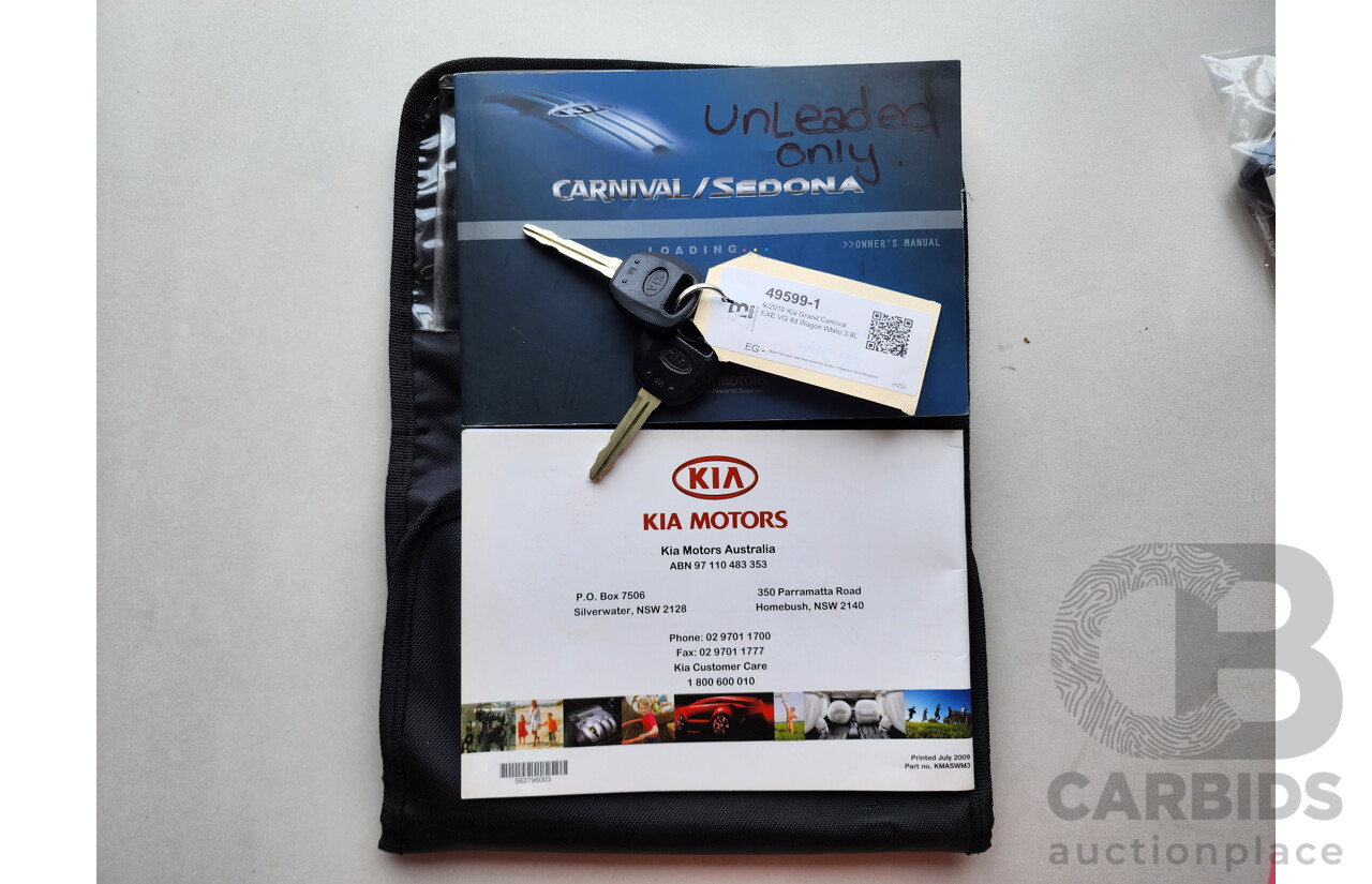 6/2010 Kia Grand Carnival EXE VQ 4d Wagon White 3.8L