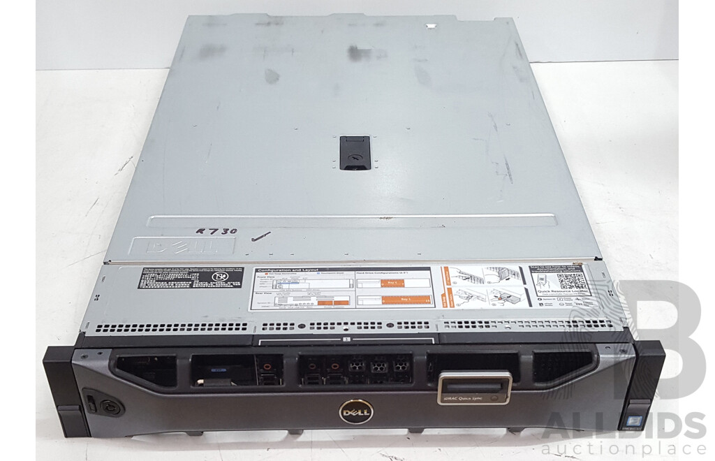 Dell PowerEdge R730 Dual Intel Xeon (E5-2620 v4) 2.10GHz-3.00GHz 8-Core CPU 2RU Server w/ 160GB DDR4