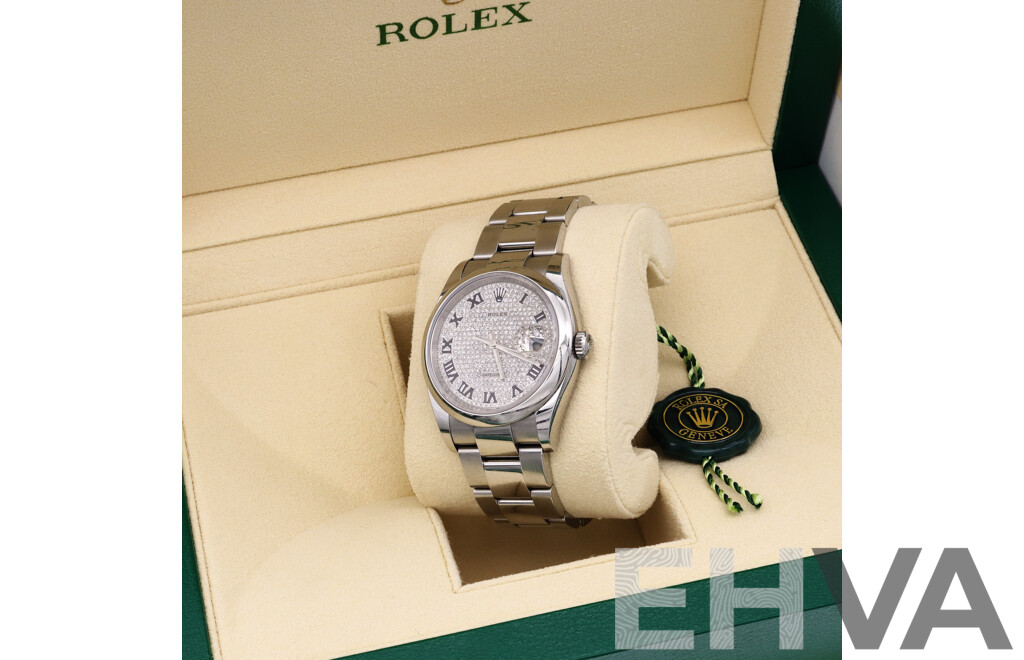 Boxed Rolex Datejust 36, Diamond Dial Bezel Watch - MK2184