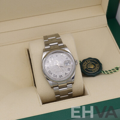 Boxed Rolex Datejust 36, Diamond Dial Bezel Watch - MK2184
