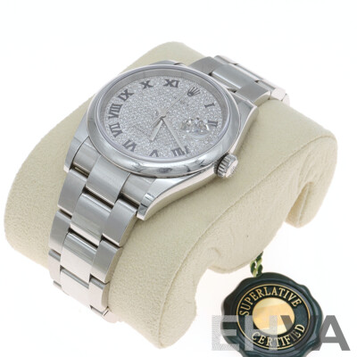 Boxed Rolex Datejust 36, Diamond Dial Bezel Watch - MK2184