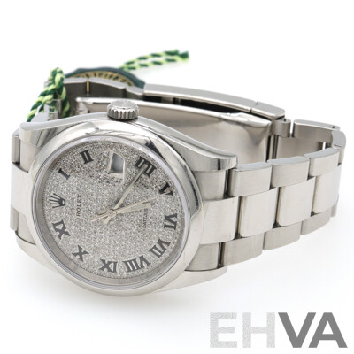 Boxed Rolex Datejust 36, Diamond Dial Bezel Watch - MK2184