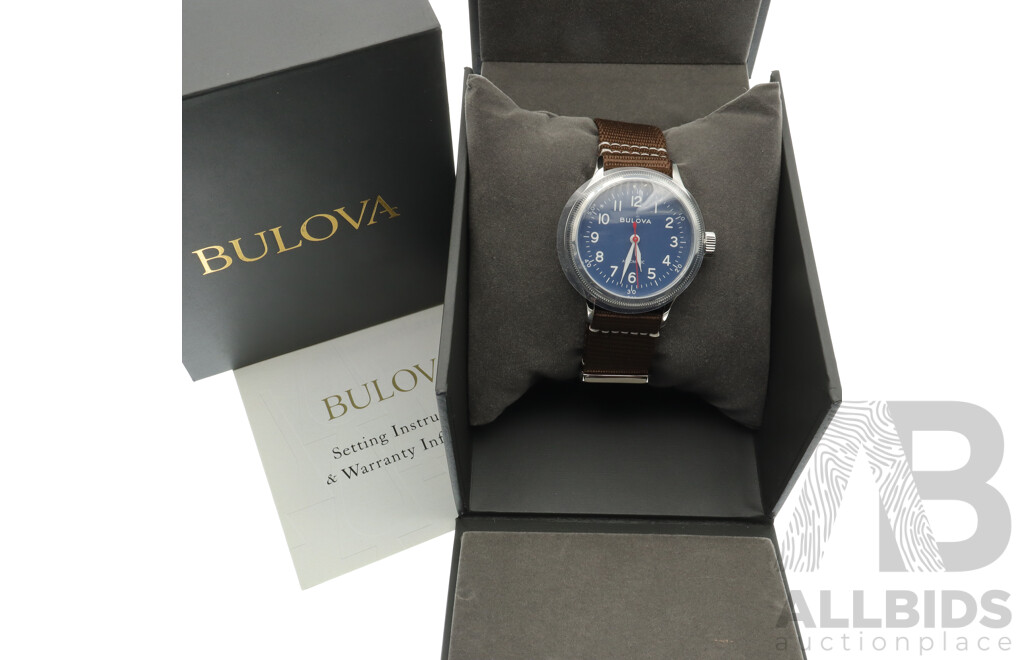 Boxed Bulova Hack Automatic Military Inspired Men's Watch - 96A282