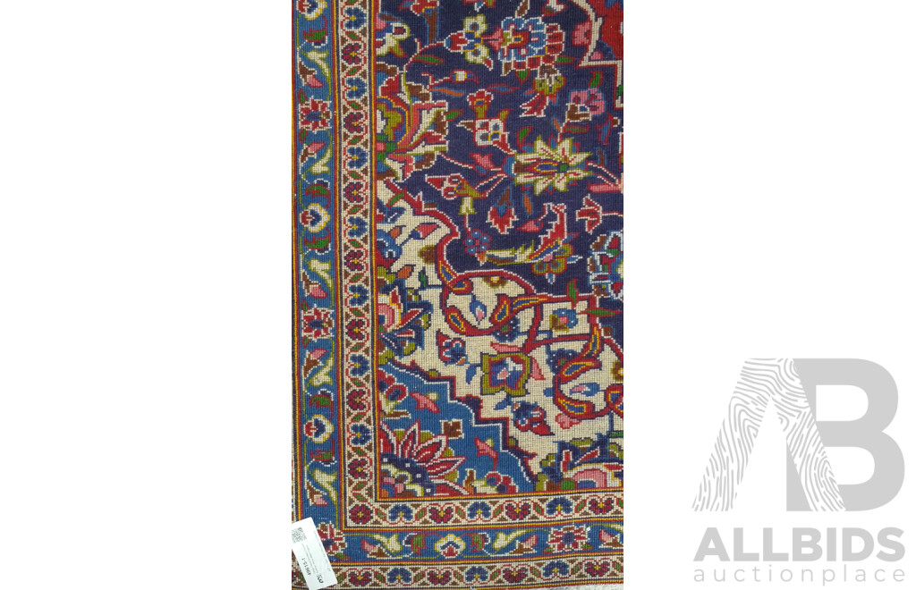 Large Hand Knotted Persian Kashan Wool Main Carpet