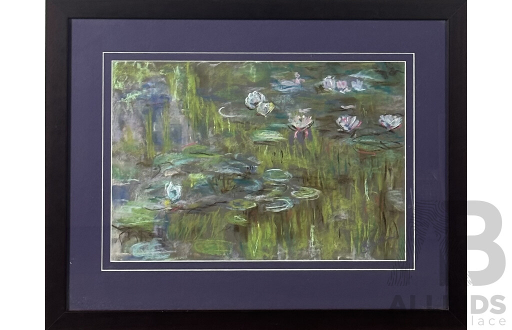 Belinda Muir, (Contemporary, Australian), Water Lilies - Monet Revisited, Pastel, 59 x 74 cm (frame)