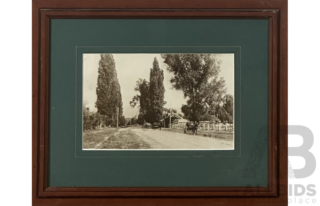 Collection of Four Wonderful Framed Vintage Reproduction Photographic Images - Abbott St, Cairns, 1905; Sydney Harbour Bridge 1930 and 1989; Tumut c1910 and  Summer St, Orange, 1940, 33 x 41 cm (frames) (4)