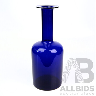 Mid Century Holmegaard Gulvvase by Otto Brauer in Cobalt Blue