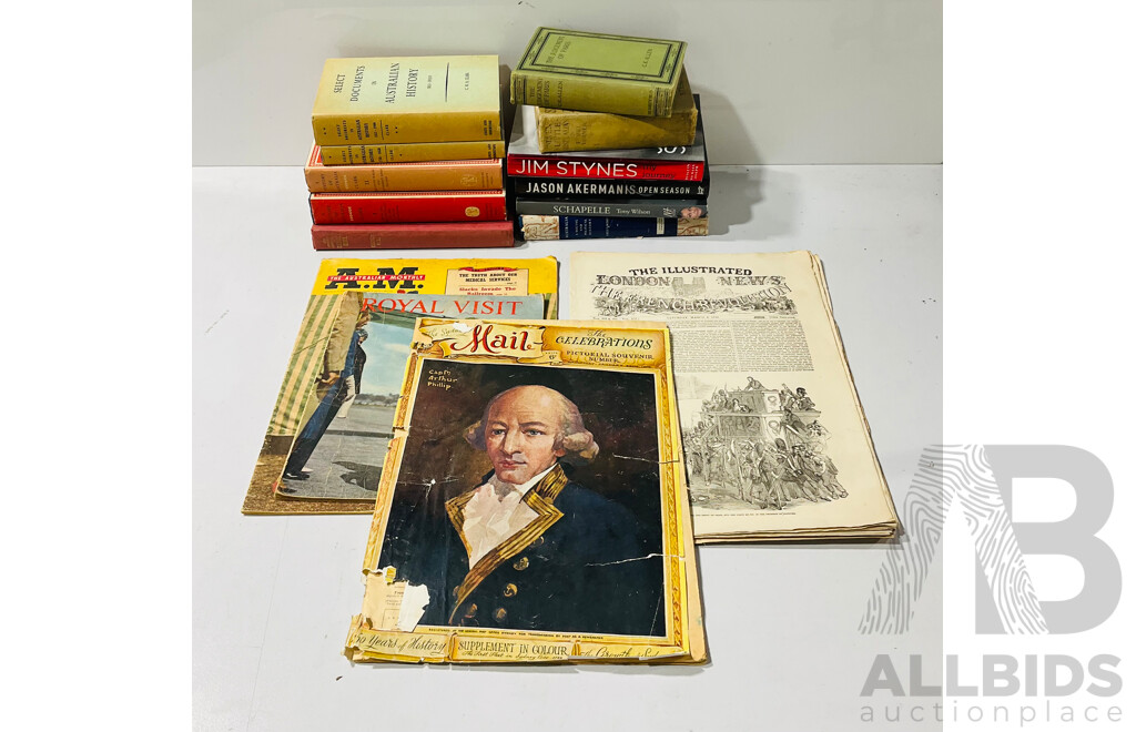 Collection Books Relating to Australian Interest or History Including Five Manning Clarke Titles, Blinky Bill, Royal Visit Magazines 1963 and More