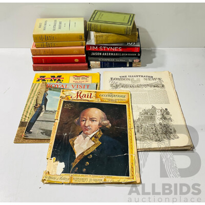 Collection Books Relating to Australian Interest or History Including Five Manning Clarke Titles, Blinky Bill, Royal Visit Magazines 1963 and More