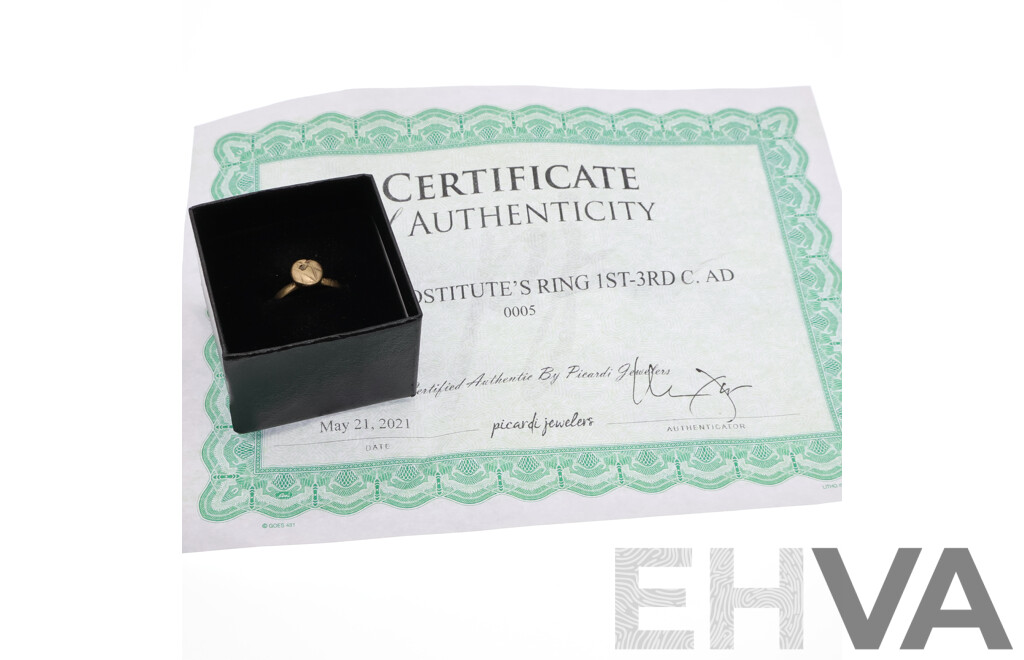 Picardi Jewelers Refurbished 'Roman Prostitute's Ring 1st-3rd C.AD' - with Certificate of Authenticity