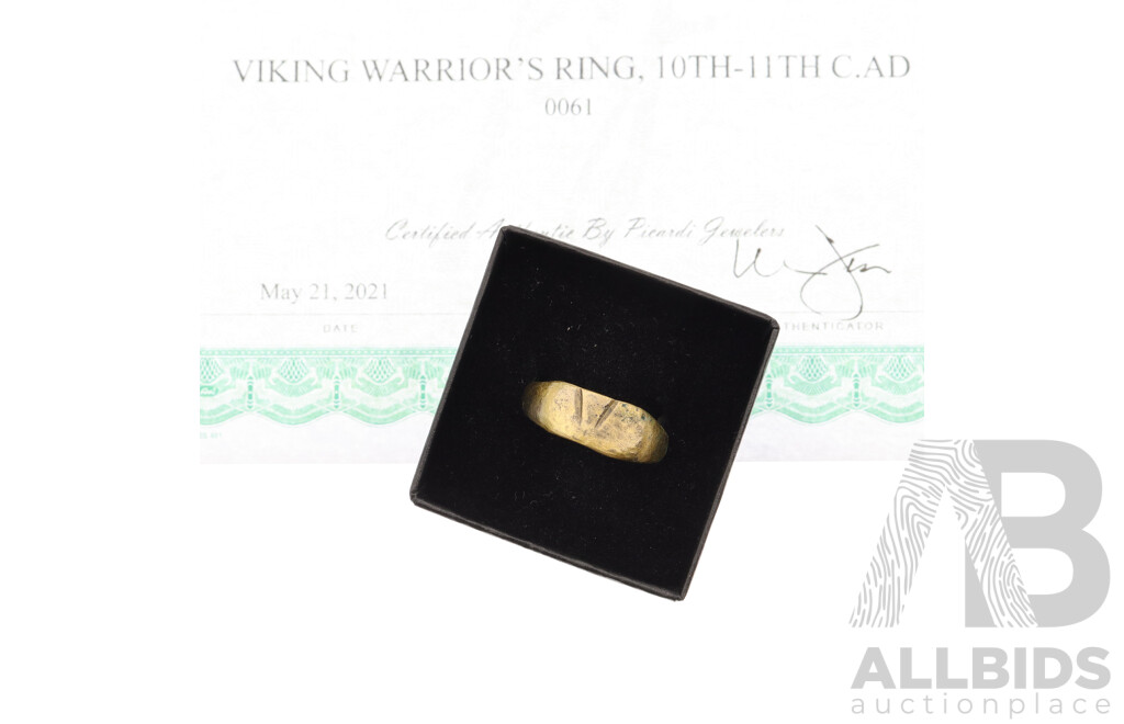 Picardi Jewelers Refurbished Viking Warrior's Ring 10th-11th C.AD, with Certificate of Authenticity