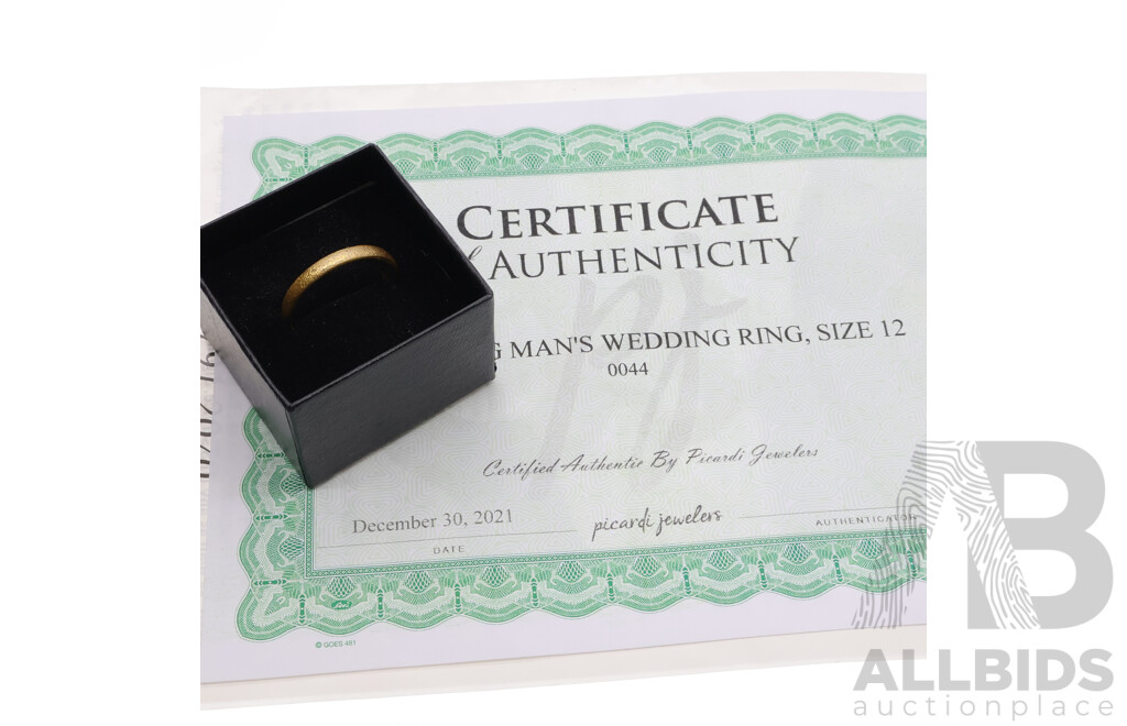 Picardi Jewelers Refurbished 'Fine Viking Man's Wedding Ring' Size X1/2 with Certificate of Authenticity