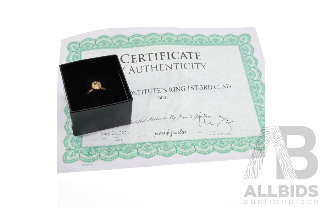 Picardi Jewelers Refurbished 'Roman Prostitute's Ring 1st-3rd C.AD' - with Certificate of Authenticity