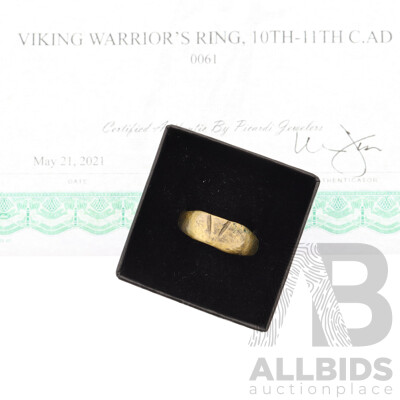 Picardi Jewelers Refurbished Viking Warrior's Ring 10th-11th C.AD, with Certificate of Authenticity