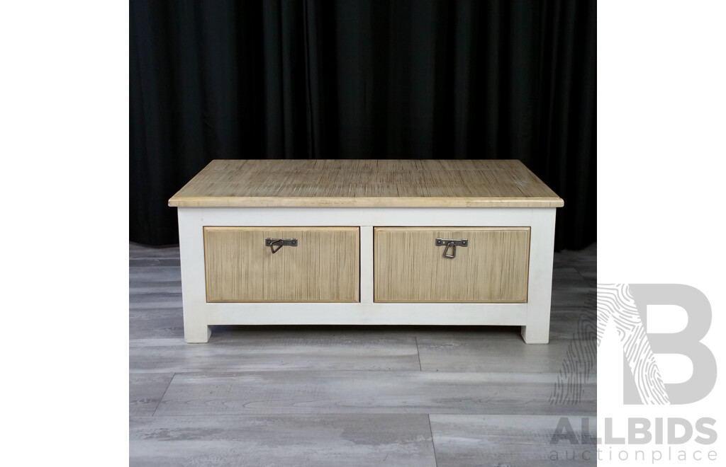 Modern Timber Coffee Table with Double Sided Drawers