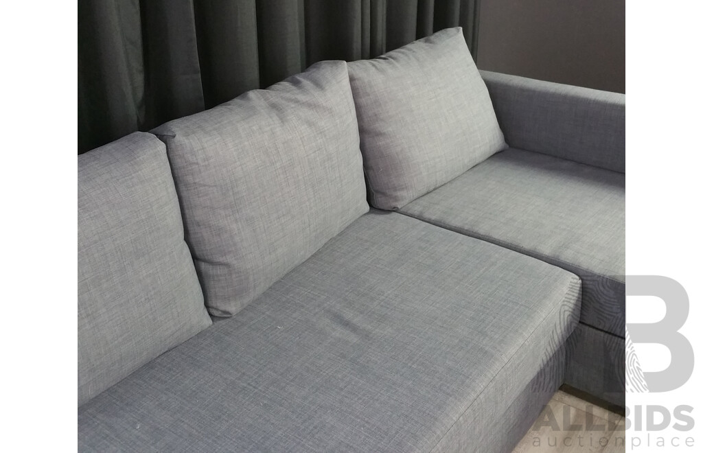 Grey Fabric Sofa by Ikea with Lift Top Storage