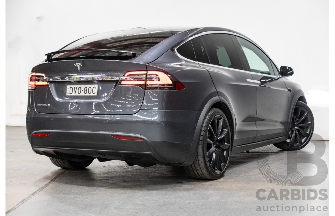 04/2018 Tesla Model X 75D (AWD) 75XB MY18 4d Wagon Midnight Silver Metallic Dedicated Electric EV - 7 Seater